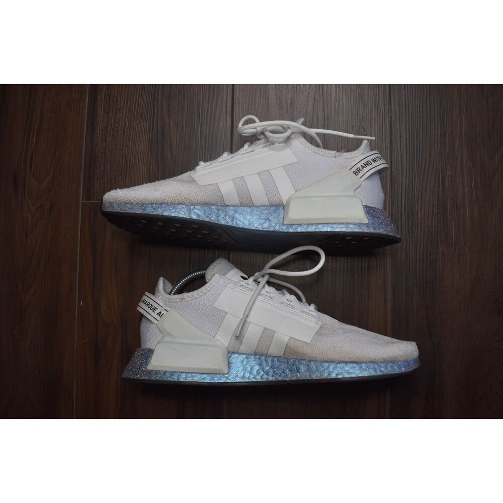 Adidas NMD R1 V2 White Athletic Shoes Sneakers Mens Size 8.5 - Picture 5 of 10